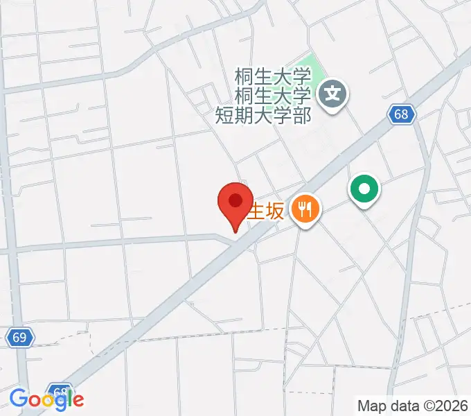 ヤマハミュージック 桐生かさかけ店の地図