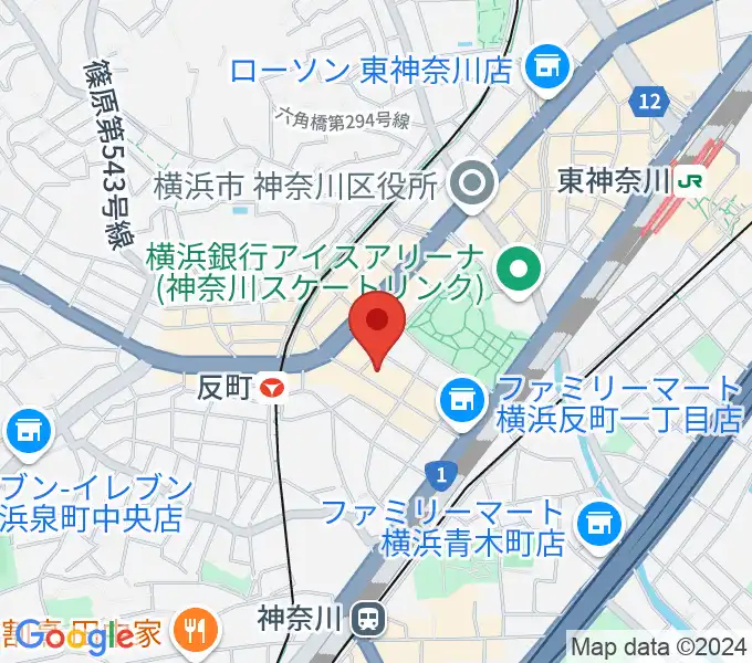 横浜日本屋楽器の地図