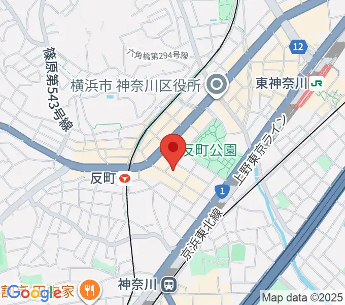 横浜日本屋楽器の地図