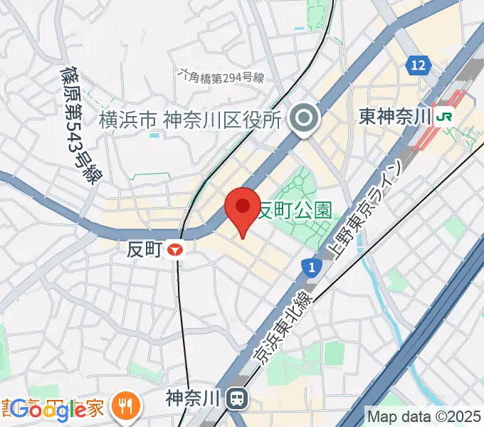 横浜日本屋楽器の地図