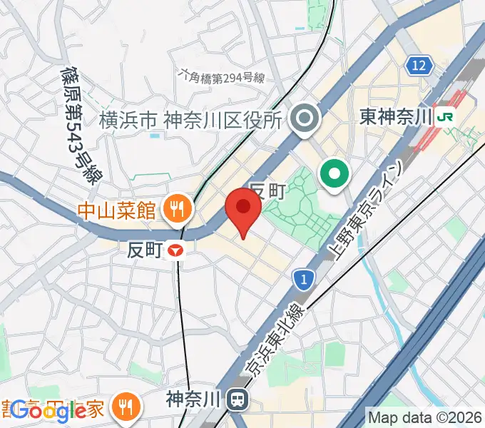 横浜日本屋楽器の地図