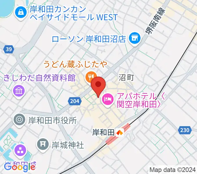 ウクレレショップ オハナの地図