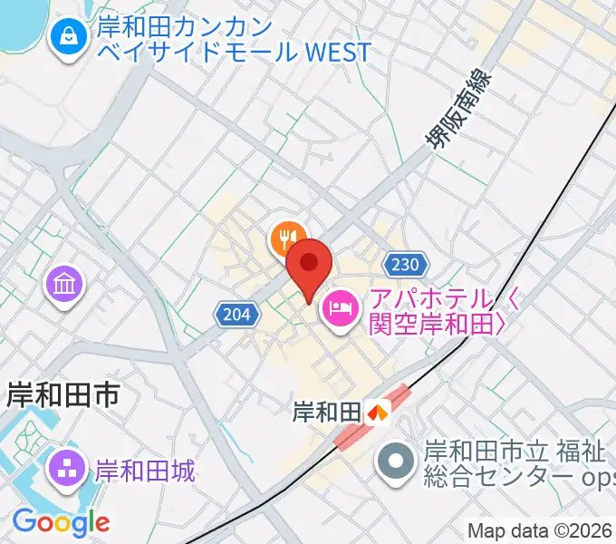 ウクレレショップ オハナの地図