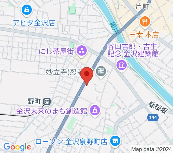 金沢楽器の地図