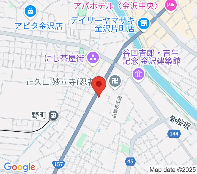 金沢楽器の地図