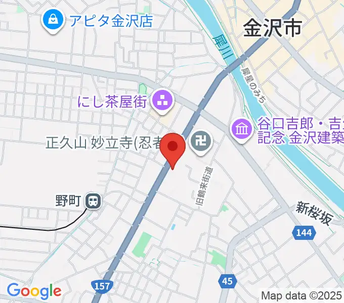 金沢楽器の地図
