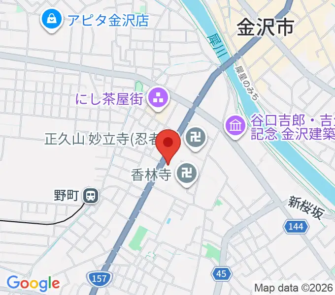 金沢楽器の地図