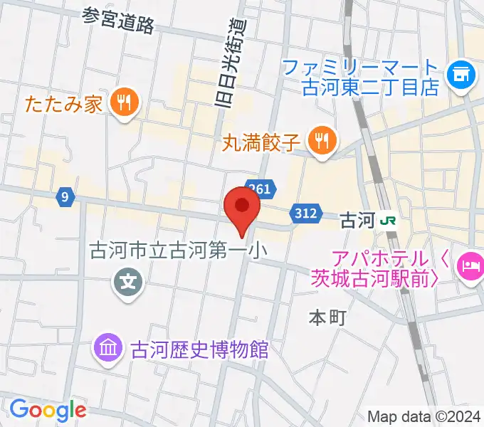 ギンゲツ楽器の地図