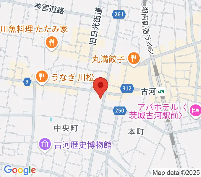ギンゲツ楽器の地図