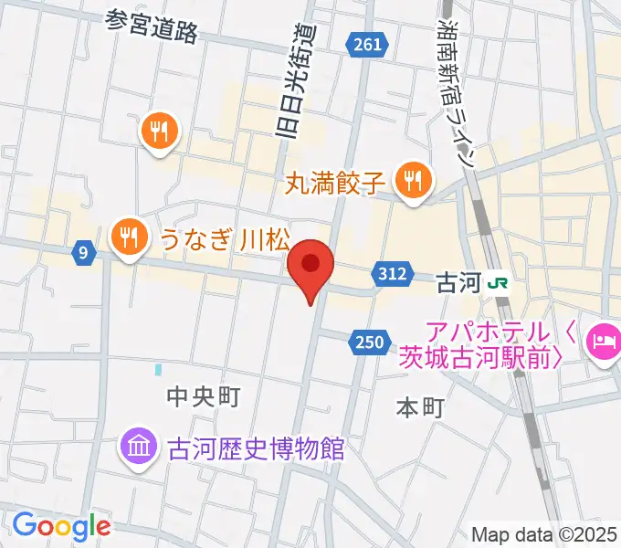 ギンゲツ楽器の地図