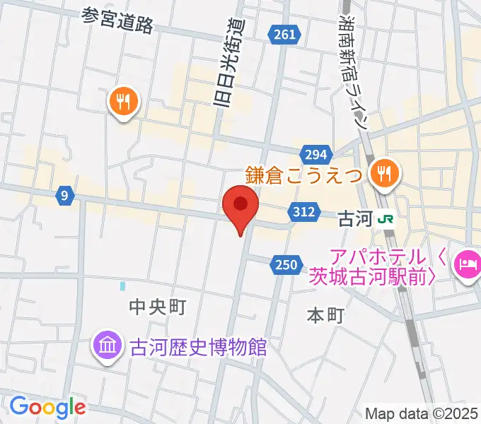 ギンゲツ楽器の地図