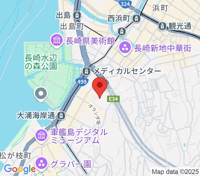 活水女子大学音楽学部の地図