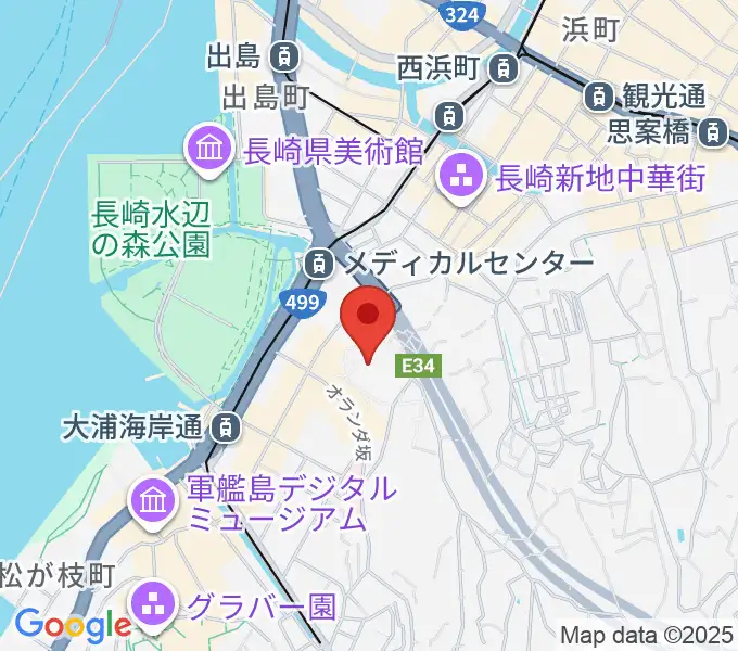 活水女子大学音楽学部の地図