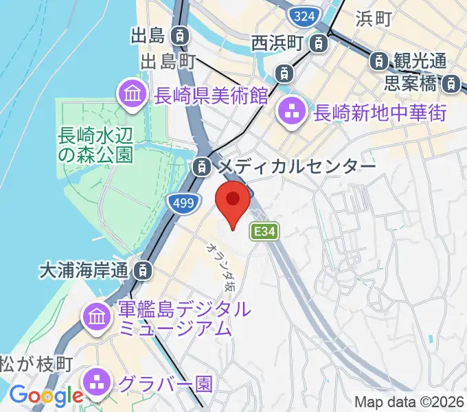 活水女子大学音楽学部の地図