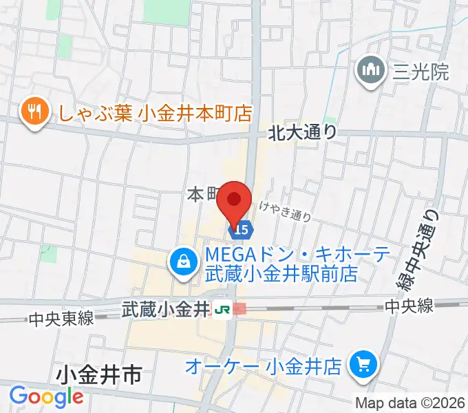 武蔵小金井 studio34の地図
