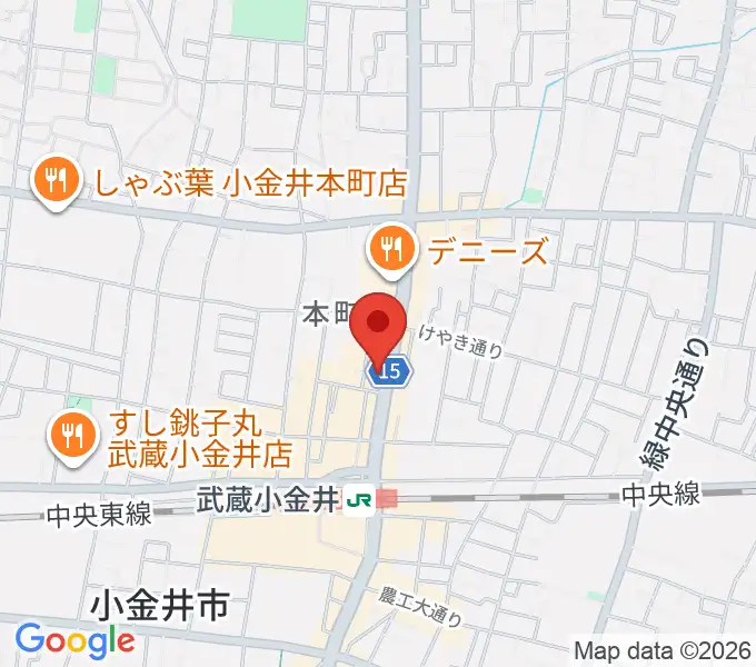 武蔵小金井 studio34の地図