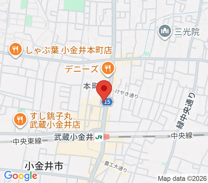 武蔵小金井 studio34の地図