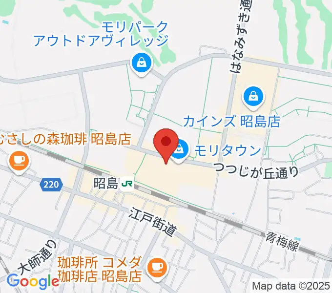 宮地楽器 昭島モリタウンセンターの地図