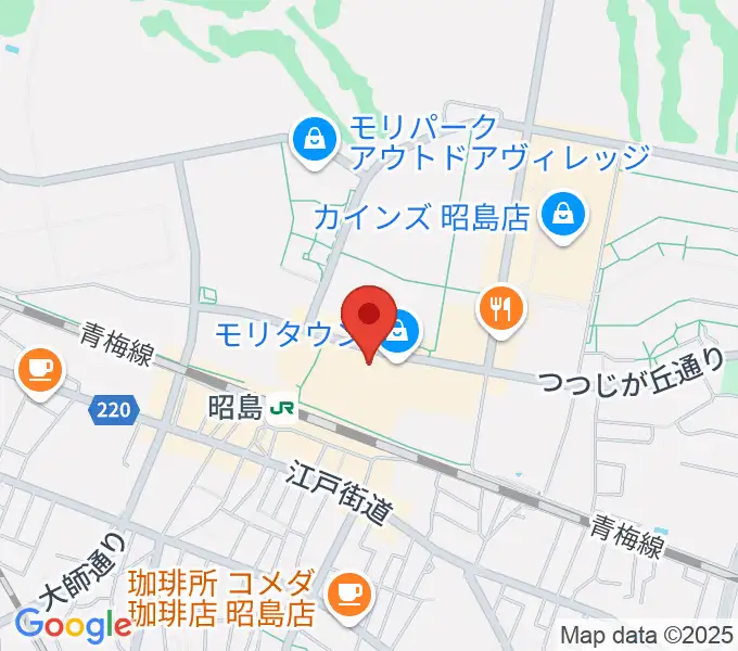 宮地楽器 昭島モリタウンセンターの地図