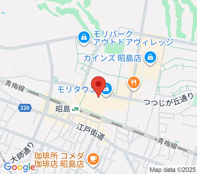 宮地楽器 昭島モリタウンセンターの地図