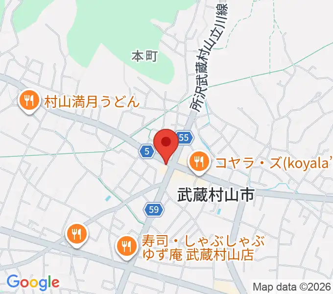 宮地楽器 武蔵村山センターの地図