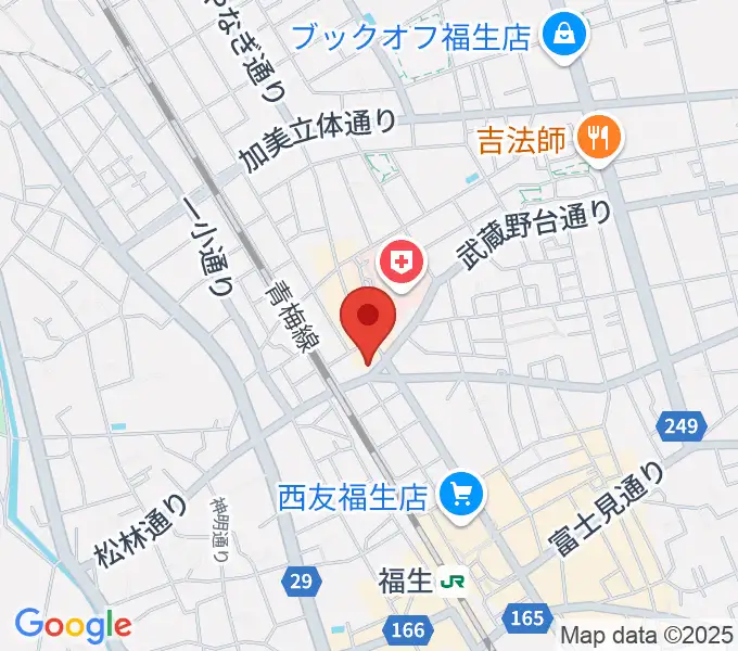 宮地楽器 福生センターの地図