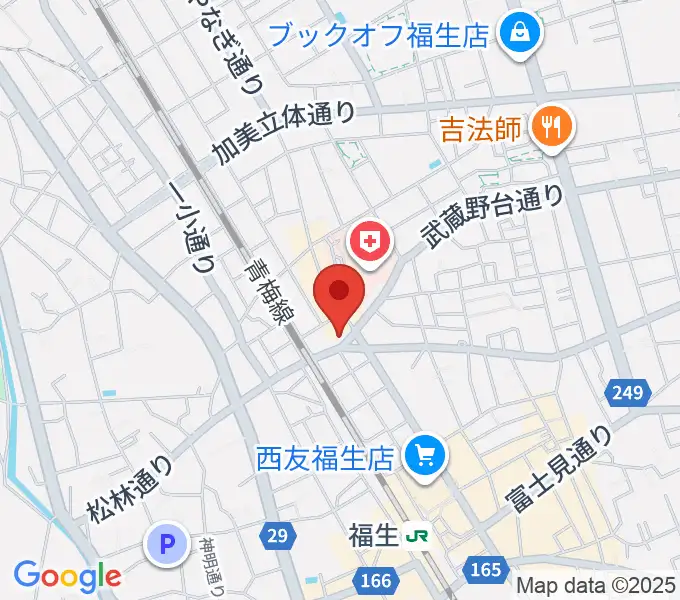 宮地楽器 福生センターの地図