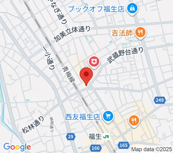 宮地楽器 福生センターの地図