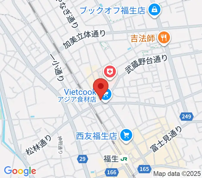 宮地楽器 福生センターの地図