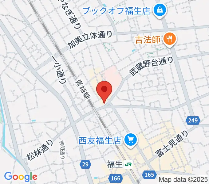 宮地楽器 福生センターの地図