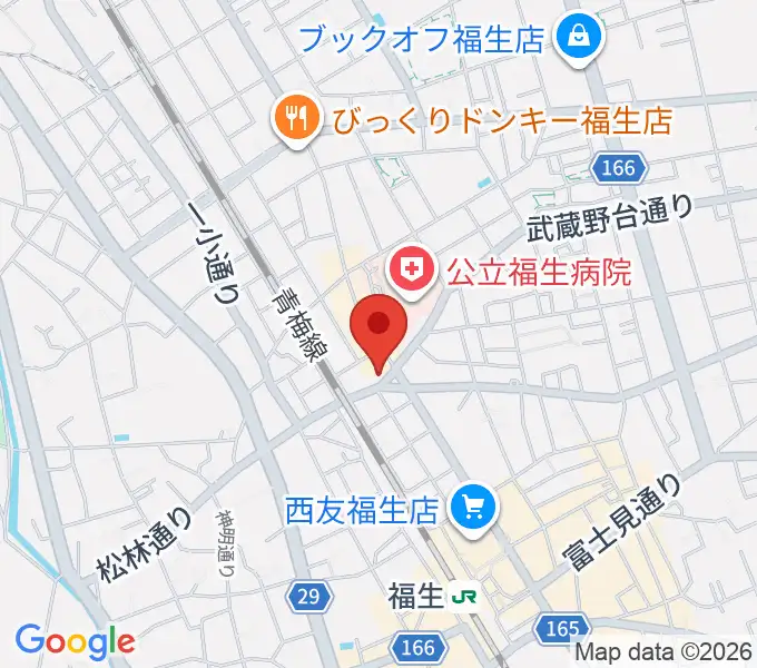 宮地楽器 福生センターの地図
