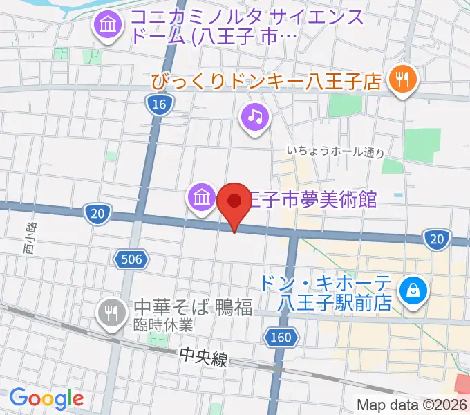 宮地楽器 八王子センターの地図