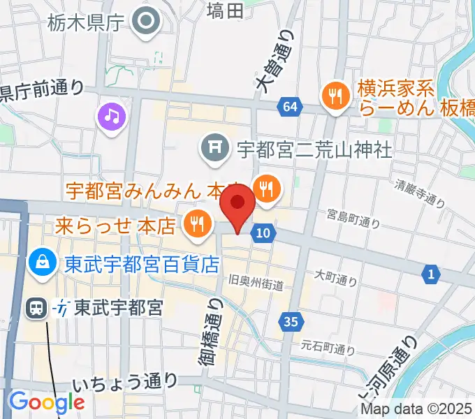 島村楽器 宇都宮パルコ店スタジオの地図