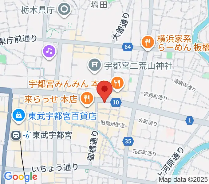 島村楽器 宇都宮パルコ店スタジオの地図