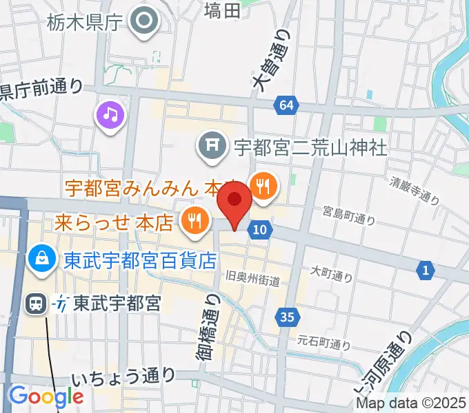 島村楽器 宇都宮パルコ店スタジオの地図
