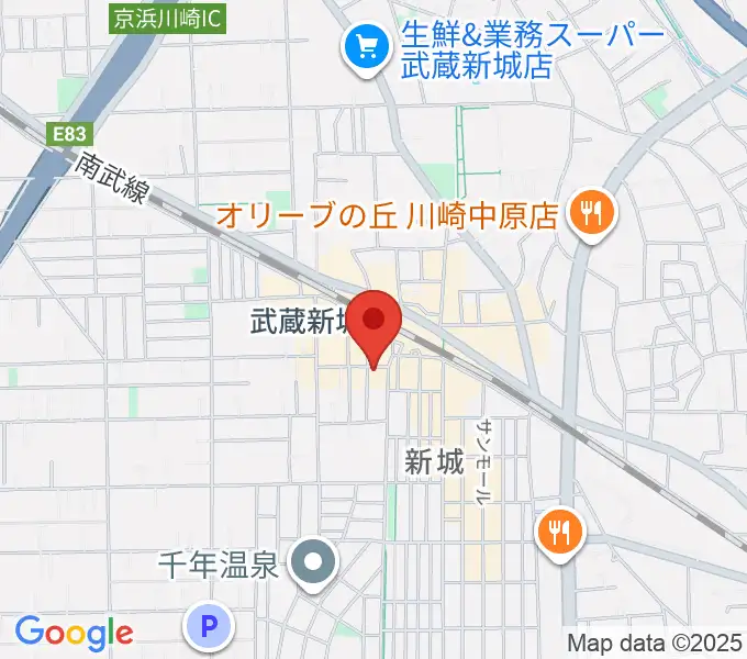 川上楽器 新城センターの地図