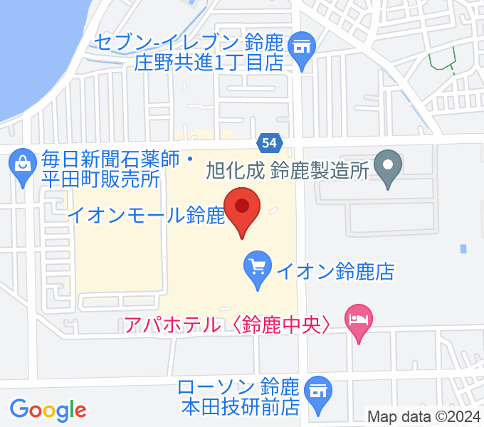島村楽器イオンモール鈴鹿店スタジオの場所