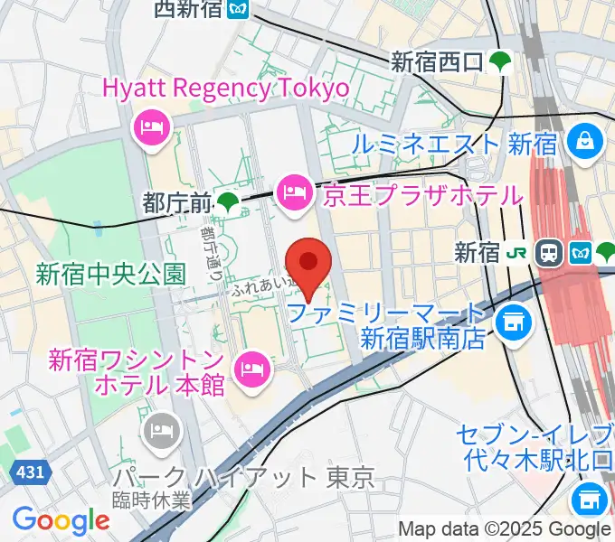 宮地楽器 MUSIC JOY新宿の地図