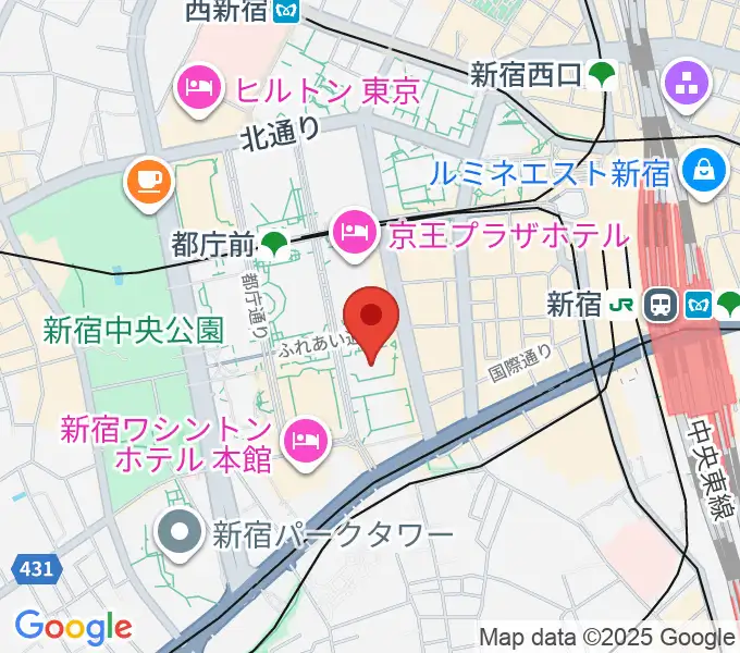 宮地楽器 MUSIC JOY新宿の地図