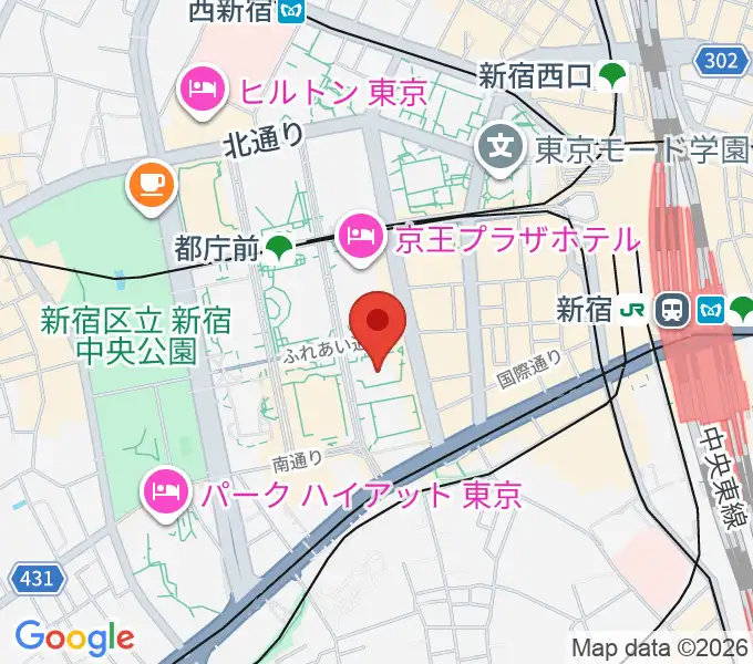 宮地楽器 MUSIC JOY新宿の地図