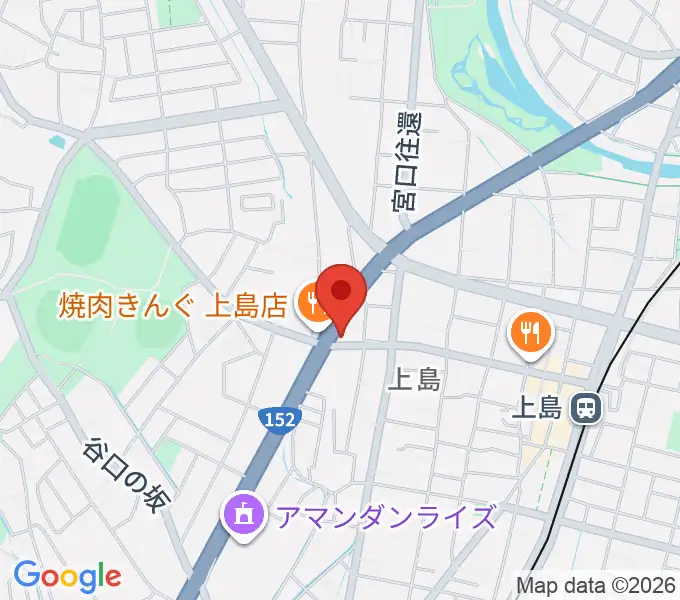 アオイ楽器店の地図