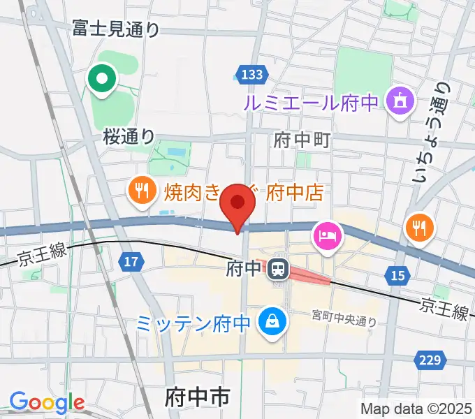 宮地楽器 府中センターの地図