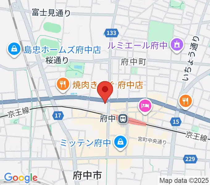 宮地楽器 府中センターの地図