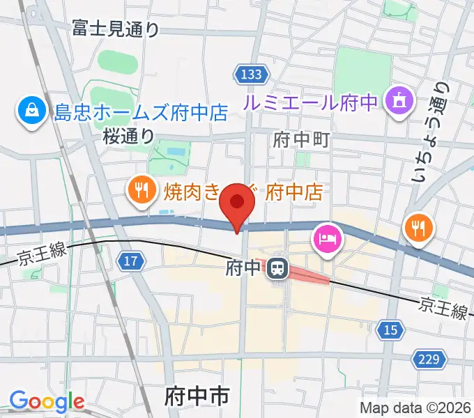 宮地楽器 府中センターの地図