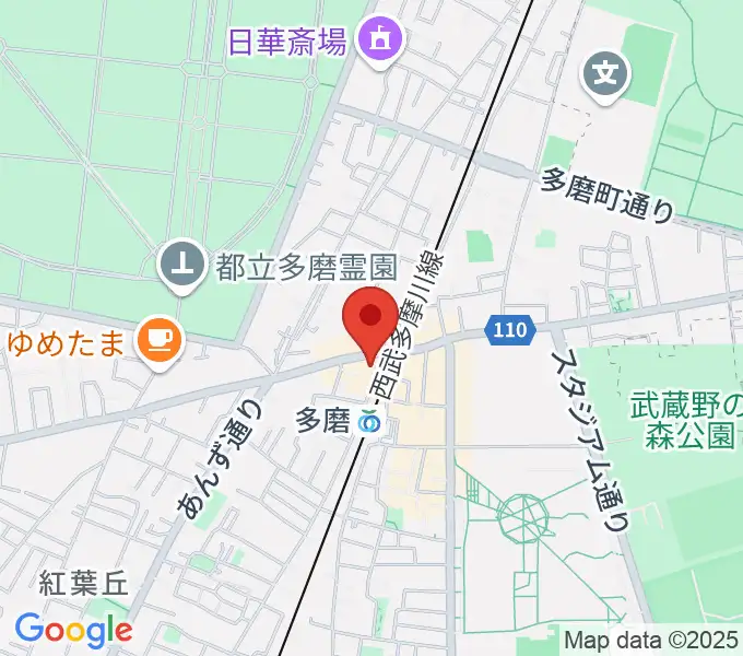 宮地楽器 府中紅葉丘センター練習室の地図