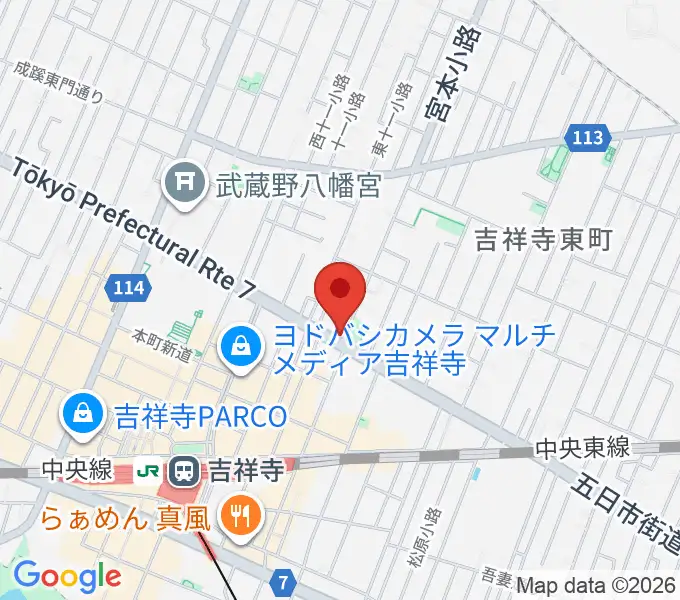 吉祥寺スタジオ・レダの地図