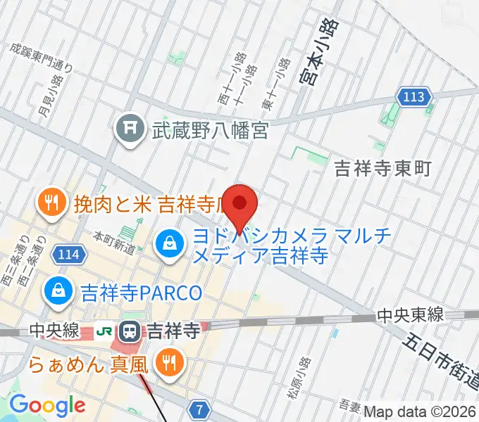 吉祥寺スタジオ・レダの地図