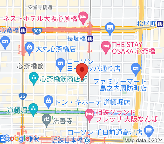 P4 STUDIO東心斎橋店の場所