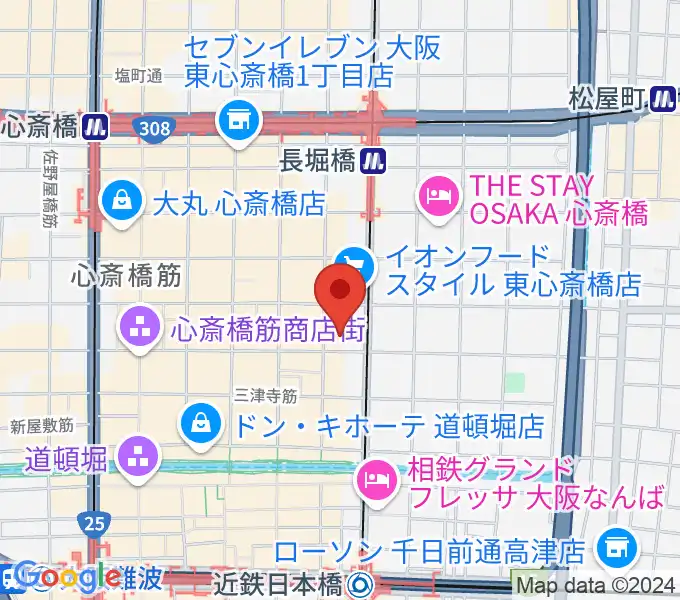 P4 STUDIO東心斎橋店の地図