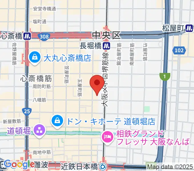 P4 STUDIO東心斎橋店の地図